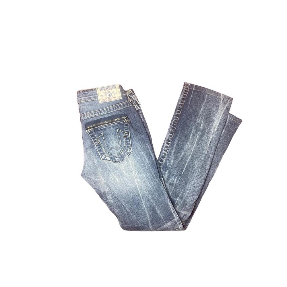 True Religion Distressed Low Rise Skinny Jeans